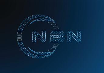 NBN low poly letter logo vector design. NBN lower poly logo design. Low poly logo.