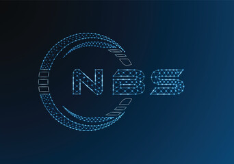 NBS low poly letter logo vector design. NBS lower poly logo design. Low poly logo.