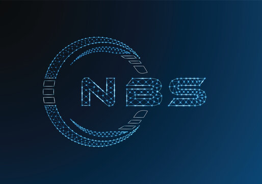 NBS low poly letter logo vector design. NBS lower poly logo design. Low poly logo.