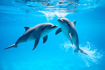 Fototapeta premium Joyful Dolphins Under the Sun