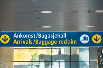 Baggage Claim Sign in Airport