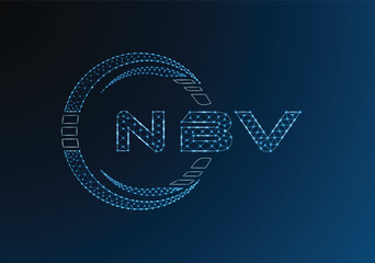 NBV low poly letter logo vector design. NBV lower poly logo design. Low poly logo.