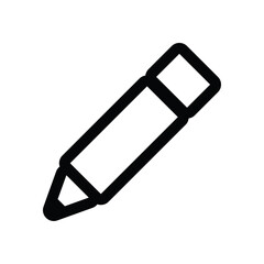 Pencil icon, drawing tool. Office stationary