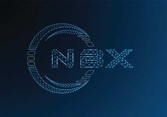 NBX low poly letter logo vector design. NBX lower poly logo design. Low poly logo.