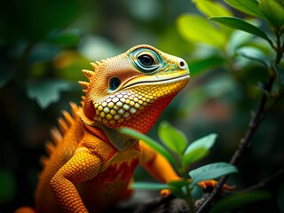 Fototapeta premium Regal Green Tree Lizard