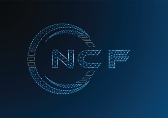 NCF low poly letter logo vector design. NCF lower poly logo design. Low poly logo.