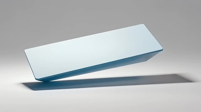 A floating blue folder casting a shadow against a minimalist gray background, ideal for presentations