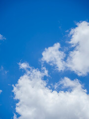夏の空。夏雲。積乱雲。青空。鮮やかな青空。もくもくとした雲。