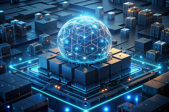 futuristic digital landscape representing big data, AI, and cloud technology &mdash; where intelligence, innovation, and information converge