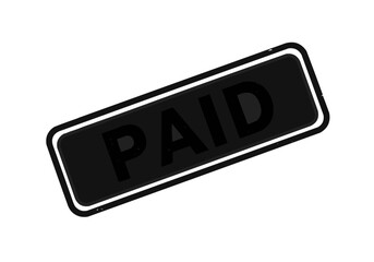 A black rectangular stamp with a white border displaying the word paid in a bold sans serif font