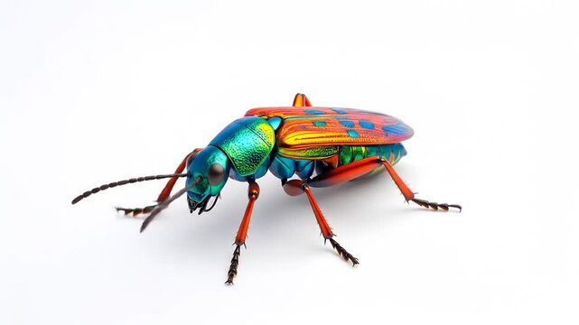Vibrant Jewel Beetle: Stunning Macro Close-up