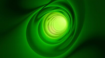 Lime Green Spiral 3D Optical Illusion with Light to Dark Gradients