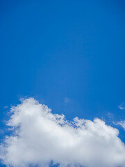 夏の空。夏雲。積乱雲。青空。鮮やかな青空。もくもくとした雲。