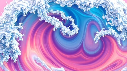 3D Optical Illusion: Lavender Purple Waves with Soft Color Gradient