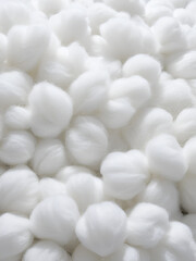 A close-up of soft, fluffy white material resembling cotton or wool.