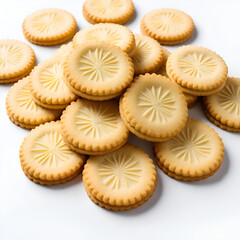 butter cookies on white background