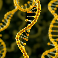 A digital rendering of DNA molecules, emphasizing the intricate patterns and sequences of genetic material
