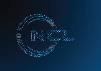 NCL low poly letter logo vector design. NCL lower poly logo design. Low poly logo.