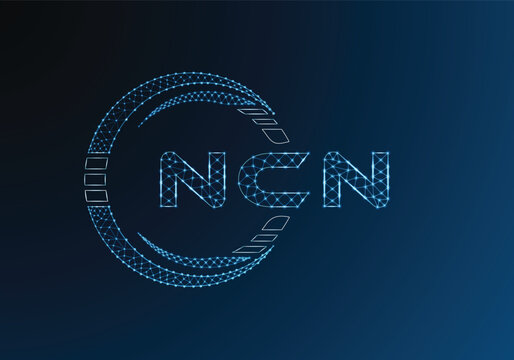 NCN low poly letter logo vector design. NCN lower poly logo design. Low poly logo.