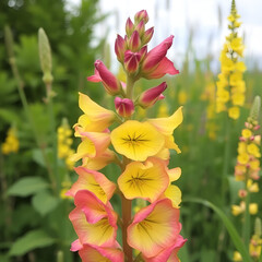 Fototapeta premium Olympic Mullein, is a genus of about 360 species of flowering plants in the figwort family Scrophulariaceae.