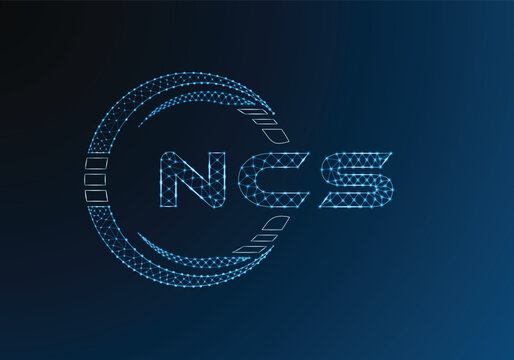 NCS low poly letter logo vector design. NCS lower poly logo design. Low poly logo.