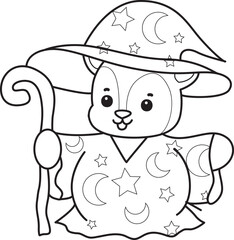 Cute Deer icon. Funny baby Deer animal series stock illustration. Life of fluffy Deer designs. Coloring pages of cute deer icon.
