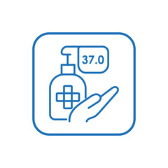 Hand Sanitizer and Temperature Check Icon, Hygiene and Safety Symbol