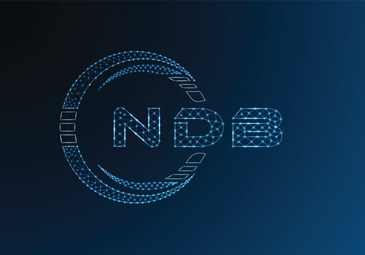NDB low poly letter logo vector design. NDB lower poly logo design. Low poly logo.