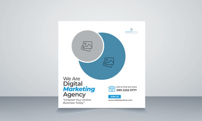 Digital marketing corporate social media and agency banner or instagram post template
