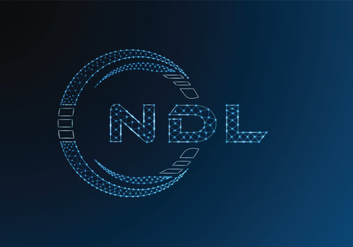 NDL low poly letter logo vector design. NDL lower poly logo design. Low poly logo.