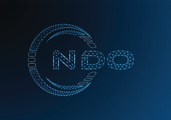 NDO low poly letter logo vector design. NDO lower poly logo design. Low poly logo.