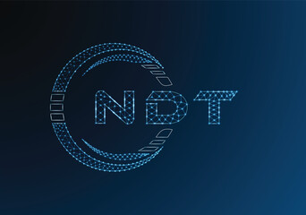 NDT low poly letter logo vector design. NDT lower poly logo design. Low poly logo.