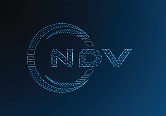 NDV low poly letter logo vector design. NDV lower poly logo design. Low poly logo.