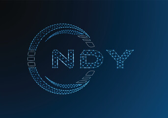 NDY low poly letter logo vector design. NDY lower poly logo design. Low poly logo.