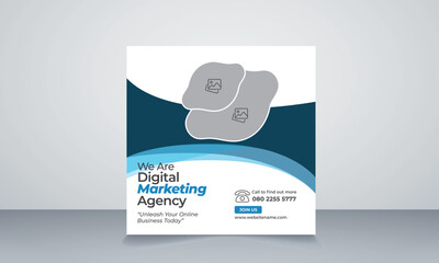 Digital marketing corporate social media and agency banner or instagram post template

