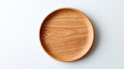 Elegant wooden plate display minimalist kitchen product photography natural light top view home decor concept