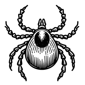 black tick insect drawing clip art preview