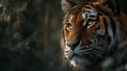 Fototapeta premium Majestic tiger portrait jungle habitat wildlife photography natural environment close-up view animal conservation