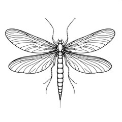 Mayfly Outline SVG | Delicate Winged Bug Design