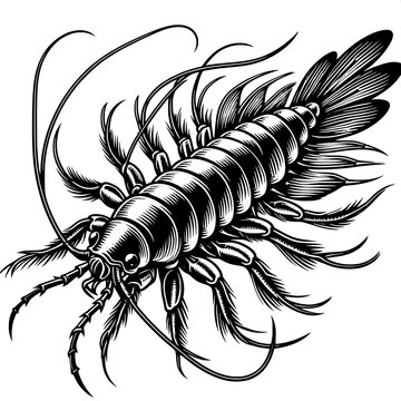 Silverfish SVG | Fast Moving Pest Outline