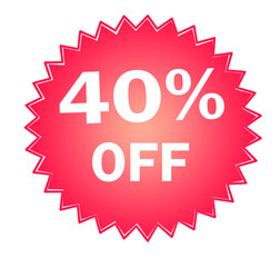 gradient color discount badge stock illustration on white background