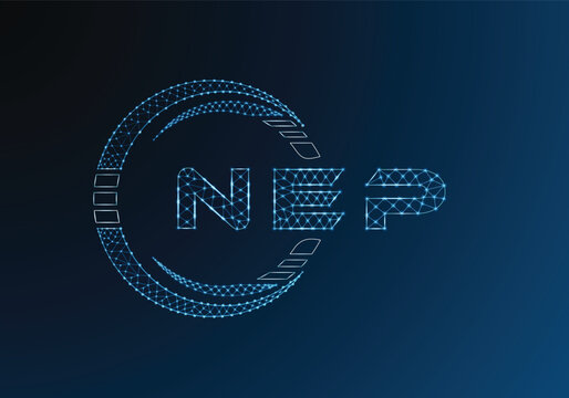 NEP low poly letter logo vector design. NEP lower poly logo design. Low poly logo.