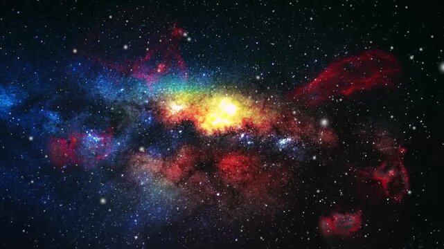 colorful nebula and stars in distant galaxy