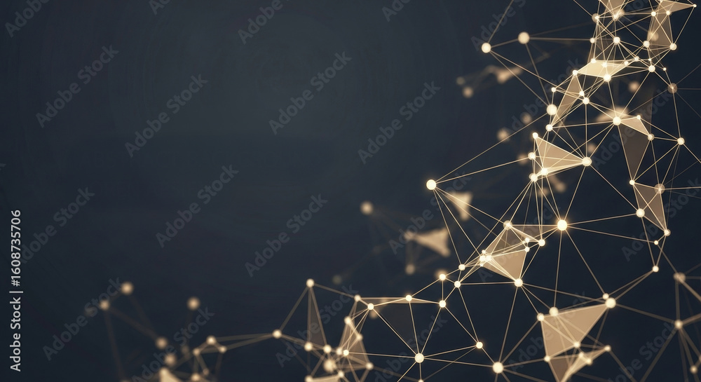 Poster abstract network connection - elegant abstract depicting a network connection with glowing nodes and