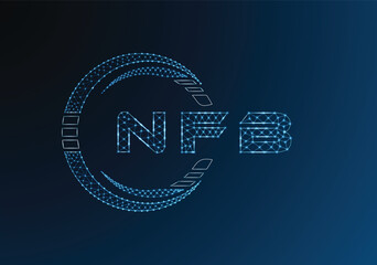 NFB low poly letter logo vector design. NFB lower poly logo design. Low poly logo.