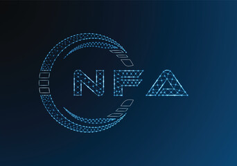 NFA low poly letter logo vector design. NFA lower poly logo design. Low poly logo.