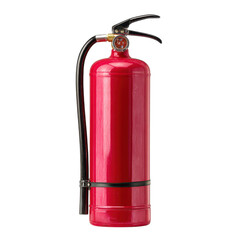 Red Fire Extinguisher Isolated on White Background. A high resolution PNG image of fire safety equipment.