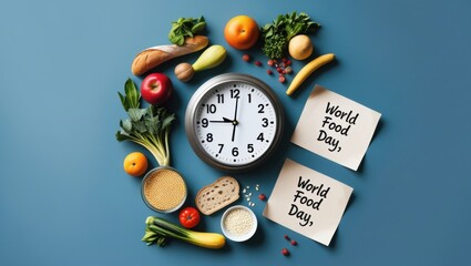 The Clock is Ticking: A Vibrant ‘World Food Day’ Flat-Lay Urging Global Nutrition Action