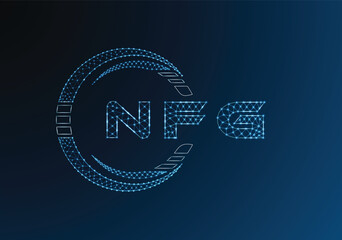 NFG low poly letter logo vector design. NFG lower poly logo design. Low poly logo.