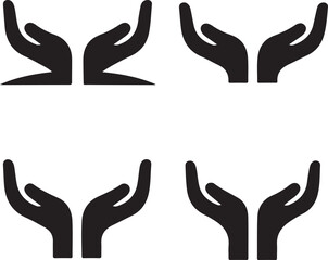 vector illustration of a silhouette of a hand